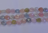 CMG285 15.5 inches 14*14mm faceted heart morganite beads