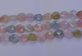 CMG286 15.5 inches 16*16mm faceted heart morganite beads