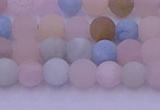 CMG301 15.5 inches 6mm round matte morganite beads wholesale