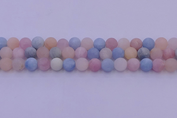 CMG304 15.5 inches 12mm round matte morganite beads wholesale