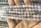 CMG341 15.5 inches 6mm round natural morganite beads