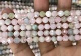 CMG345 15.5 inches 6mm faceted round morganite beads wholesale