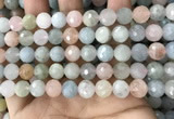 CMG381 15.5 inches 10mm faceted round morganite gemstone beads