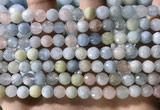 CMG386 15.5 inches 6mm faceted round morganite beads wholesale