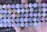 CMG417 15.5 inches 10mm faceted round morganite gemstone beads