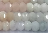 CMG456 15 inches 4*6mm faceted rondelle morganite beads