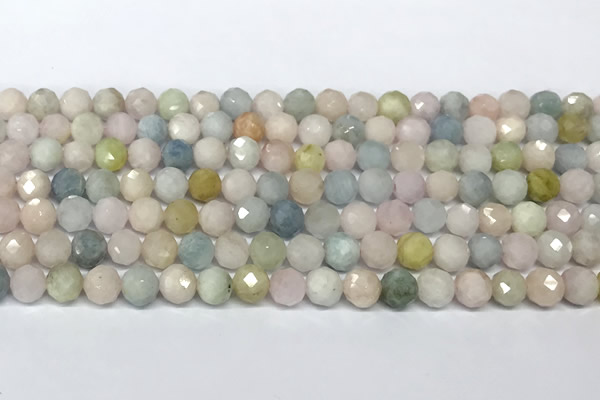 CMG460 15 inches 6mm faceted round morganite beads