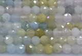 CMG471 15 inches 3mm faceted round morganite beads