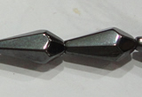 CMH142 15.5 inches 8*16mm faceted teardrop magnetic hematite beads