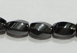 CMH156 15.5 inches 5*8mm twisted rice magnetic hematite beads