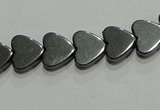 CMH174 15.5 inches 6*6mm heart magnetic hematite beads wholesale