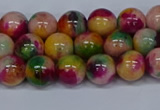 CMJ591 15.5 inches 8mm round rainbow jade beads wholesale