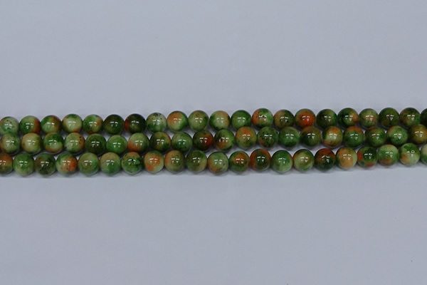 CMJ675 15.5 inches 8mm round rainbow jade beads wholesale