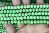 CMJ841 15.5 inches 6mm round matte Mashan jade beads wholesale