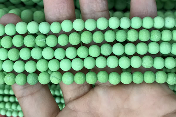 CMJ841 15.5 inches 6mm round matte Mashan jade beads wholesale