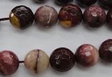 CMK115 15.5 inches 12mm faceted round mookaite beads wholesale