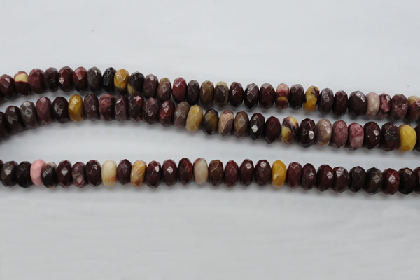 CMK121 15.5 inches 7*10mm faceted rondelle mookaite beads wholesale