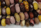 CMK21 15.5 inches 8*14mm faceted rondelle mookaite beads wholesale