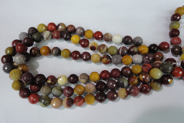 CMK214 15.5 inches 12mm faceted round mookaite gemstone beads