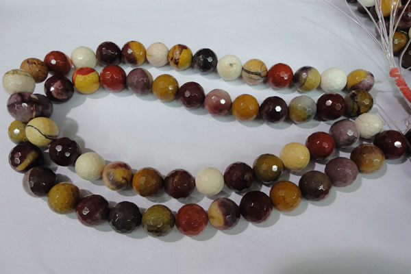 CMK215 15.5 inches 14mm faceted round mookaite gemstone beads