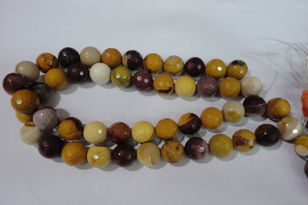 CMK216 15.5 inches 16mm faceted round mookaite gemstone beads