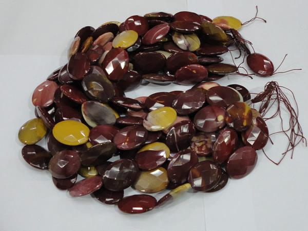 CMK25 15.5 inches 15*20mm faceted oval mookaite beads wholesale