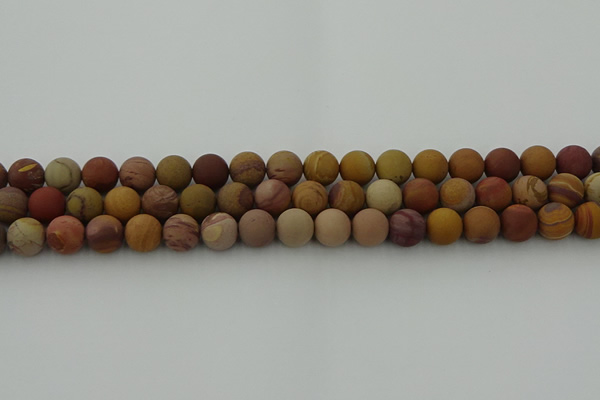 CMK312 15.5 inches 8mm round matte sunset mookaite beads