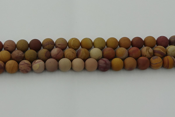 CMK314 15.5 inches 12mm round matte sunset mookaite beads