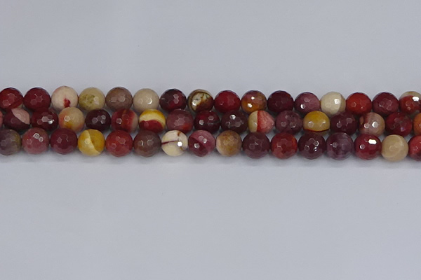 CMK319 15.5 inches 10mm faceted round mookaite gemstone beads