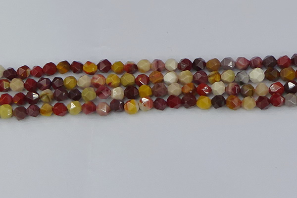 CMK324 15.5 inches 6mm faceted nuggets mookaite gemstone beads