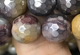 CMK340 15.5 inches 10mm faceted round AB-color mookaite beads