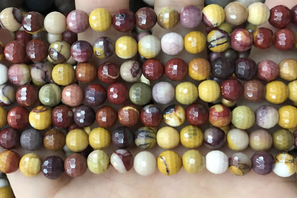 CMK352 15 inches 6mm faceted round mookaite beads wholesale