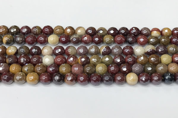 CMK356 15 inches 8mm faceted round AB-color mookaite beads