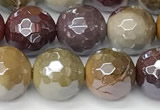 CMK357 15 inches 10mm faceted round AB-color mookaite beads