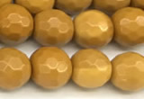 CMK365 15 inches 6mm faceted round yellow mookaite beads