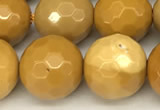 CMK366 15 inches 8mm faceted round yellow mookaite beads