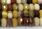 CMK375 15 inches 4*6mm faceted rondelle mookaite beads