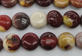 CMK86 15.5 inches 12mm flat round mookaite beads wholesale