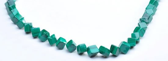 CMN12 A grade 6*6mm cubic natural malachite beads Wholesale