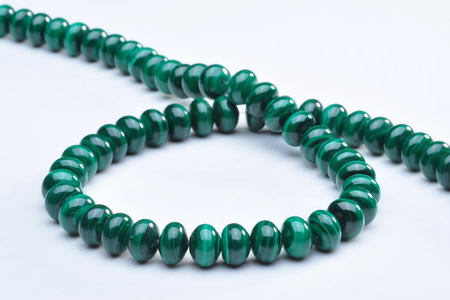 CMN17 A grade 6*8mm roundel natural malachite beads Wholesale