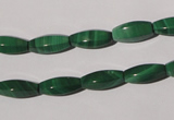 CMN224 15.5 inches 5*12mm faceted rice natural malachite beads