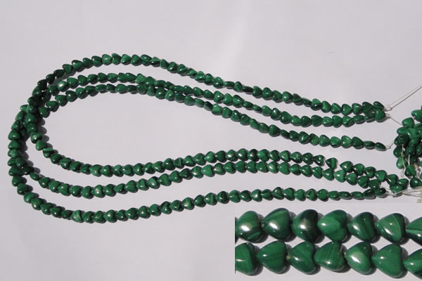 CMN255 15.5 inches 6*6mm heart natural malachite beads wholesale