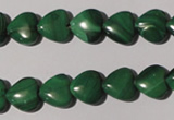 CMN257 15.5 inches 10*10mm heart natural malachite beads wholesale