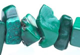 CMN27 34 inches freeform shape natural malachite chips beads