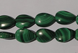 CMN282 15.5 inches 10*14mm flat teardrop natural malachite beads