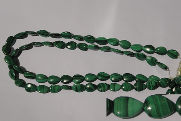 CMN282 15.5 inches 10*14mm flat teardrop natural malachite beads