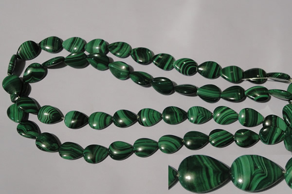 CMN283 15.5 inches 12*16mm flat teardrop natural malachite beads