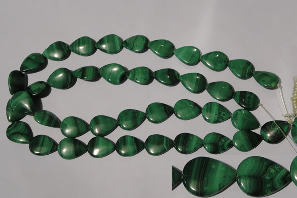 CMN285 15.5 inches 15*20mm flat teardrop natural malachite beads