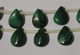 CMN321 Top-drilled 10*14mm flat teardrop natural malachite beads