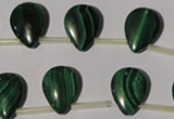 CMN323 Top-drilled 13*18mm flat teardrop natural malachite beads